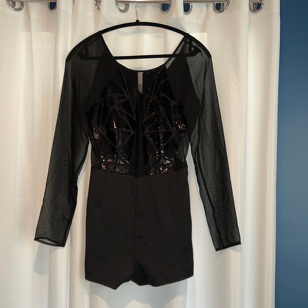 Marciano Bailey sheer sequin romper